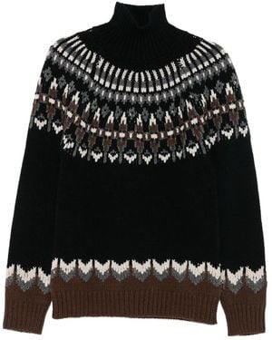 Dondup Fair-Isle Turtleneck Jumper - Black