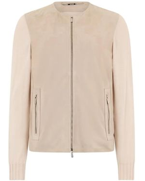 Moorer Erica Zip-Up Cardigan - Natural