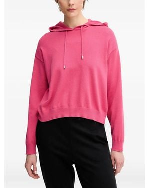 Benetton Gebreide Katoenen Hoodie Met Trekkoord - Roze