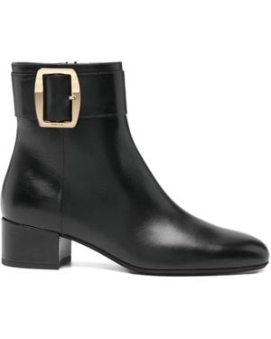 Bally バックル レザーアンクルブーツ - ブラック