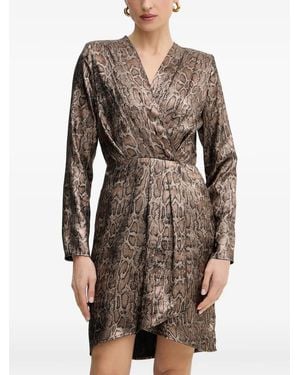 Morgan Robe Courte Portefeuille À Imprimé Peau De Serpent - Brown