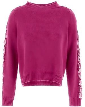 Herno Jersey Con Lentejuelas - Rosa