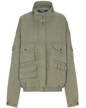 Balmain Veste Bomber En Sergé - Green