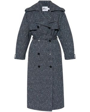 Self-Portrait Belted Trench Coat - Blue