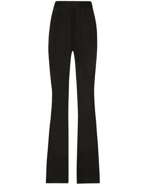 Dolce & Gabbana Semi-Sheer Chiffon Flared Trousers - Black
