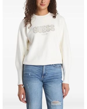 Guess Logo-Embellished Sweatshirt - White