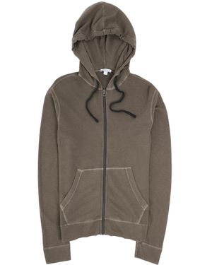 James Perse Contrast-Stitching Hoodie - Brown