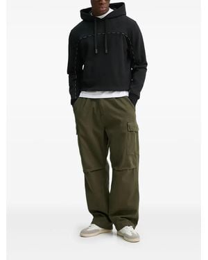 Versace Jeans Couture Contrast-Stitch Hoodie - Green