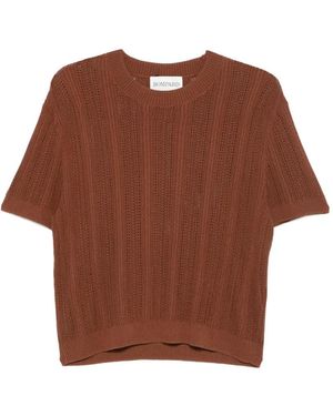 Bompard Round-Neck Knitted T-Shirt - Brown