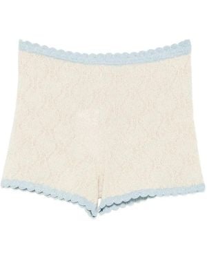 Asta Resort Millie Scalloped-Trim Shorts - Natural