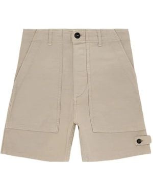 Fortela Button-Fastening Patch-Pocket Shorts - White