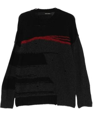 Isabel Benenato Distressed Panelled Jumper - Black