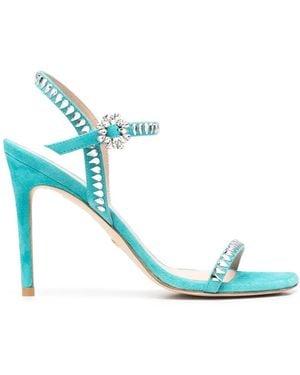Stuart Weitzman Embellished Open-Toe Sandals - Blue