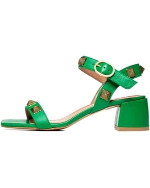 Poche Paris Buckle-Fastening Studded Sandals - Green