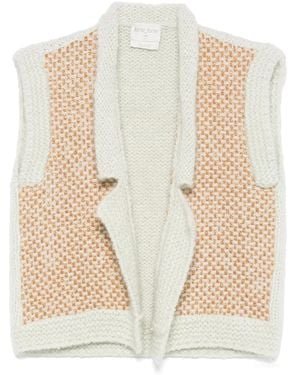 Forte Forte Natte' Tweed And Boucle' Knit Vest - Natural