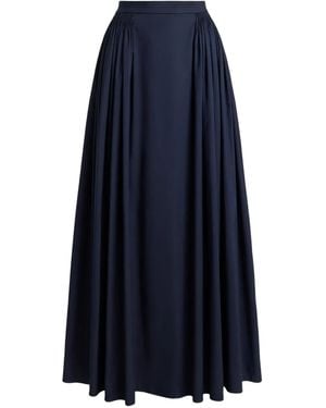 Polo Ralph Lauren Pleated Faille Maxi Skirt - Blue