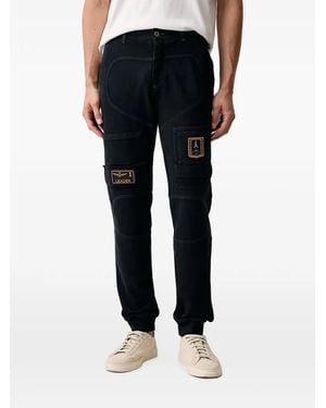 Aeronautica Militare Logo-Patch Panelled Cargo Trousers - Black