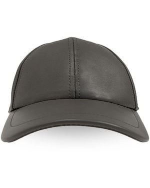 Yves Salomon Leather Baseball Cap - Grey