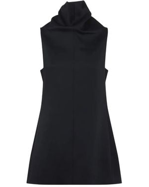 KHAITE High-Neck Sleeveless Dress - Black