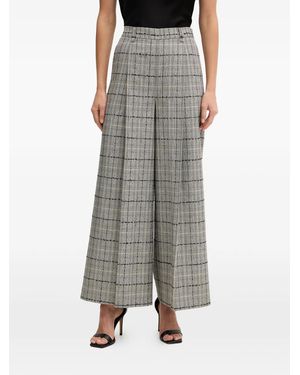Twinset Check-Pattern Wide-Leg Pants - Brown