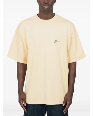 Jacquemus Dumbbell-Print Cotton T-Shirt - Natural