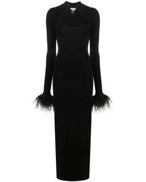 MANURI Cindy Square-Neck Long Dress - Black