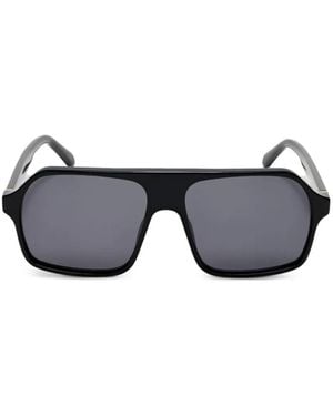 Palm Angels Camino Geometric-Frame Sunglasses - Black