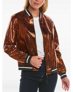 Brunello Cucinelli Metallic-Effect Bomber Jacket - Brown