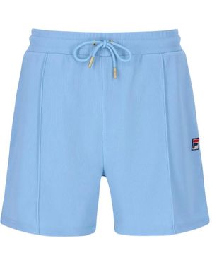 Fila Eusebio Logo-Patch Track Shorts - Blue