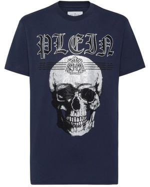 Philipp Plein T-Shirt Round Neck Ss Tattoo - Blue