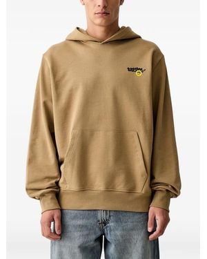 Barrow Graphic-Print Pouch-Pocket Hoodie - Natural