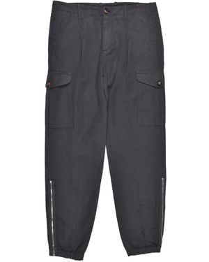 Brunello Cucinelli Zip-Detail Cargo Tapered Trousers - Grey
