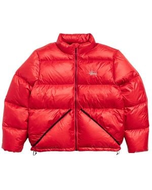 Stussy Doudoune À Bande Logo - Red