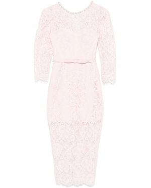 Self-Portrait Lace Bustier Midi Dress - Pink