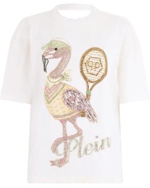 Philipp Plein Open-Back Crystals T-Shirt - White