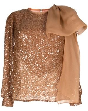 Sachin & Babi Blusa Marlena Con Paillettes - Marrone