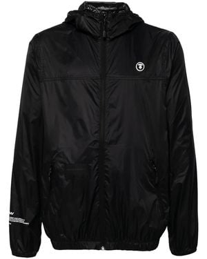 Aape By A Bathing Ape Logo-Appliqué Hooded Jacket - Black