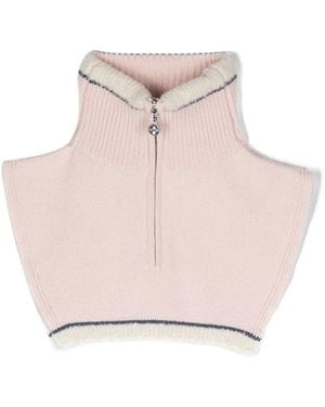Barrie Cashmere-Blend Zip-Up Collar - Pink