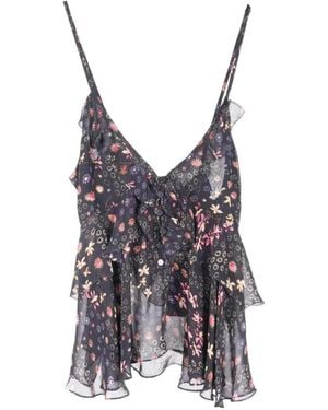 Isabel Marant Briara Floral-Print Top - Black