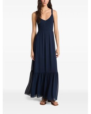 MICHAEL Michael Kors Smocked Tiered Maxi Dress - Blue