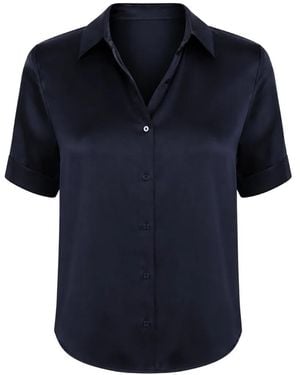 L'Agence Ellah Short-Sleeved Blouse - Blue