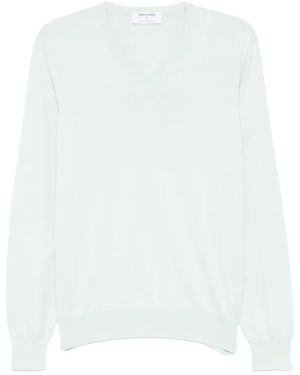 Gran Sasso ロングスリーブ Vネックセーター - ホワイト