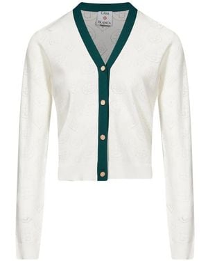 CASABLANCA Cárdigan Con Monograma - Blanco