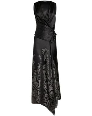 Etro Jacquard Silk Paisley Maxi Dress - Black