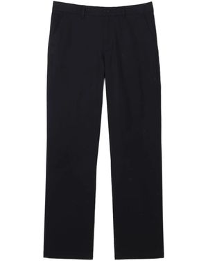 Lacoste Embroidered-Logo Flat-Front Trousers - Blue