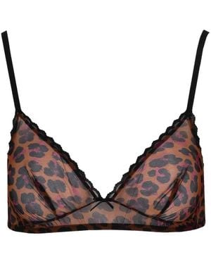 Laura Urbinati Leopard-Print Triangle Bra - Brown