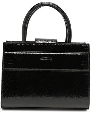 Twentyfourhaitch Serene Python-Effect Patent Tote Bag - Black