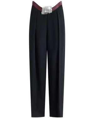 Jean Paul Gaultier Integrated Leather Belt Trousers - Black