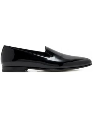 Manolo Blahnik Mario Patent Leather Loafers - Black