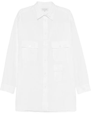 Yohji Yamamoto Chemise Oversize À Trois Poches - White